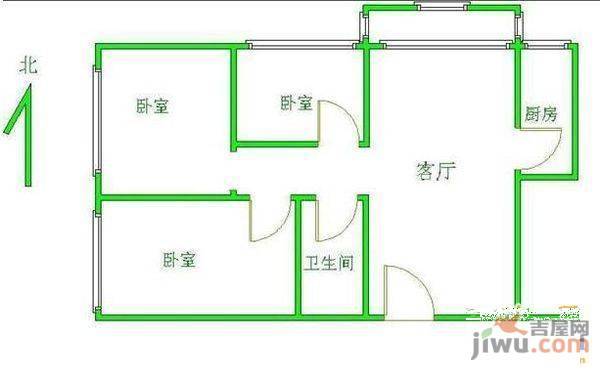 康馨雅苑2室1厅1卫97.1㎡户型图