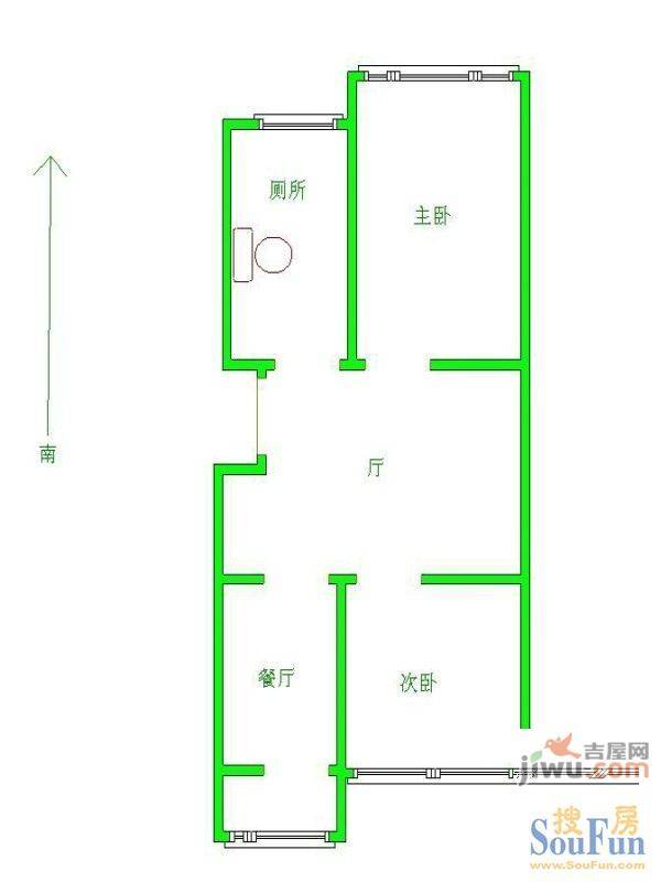 新河嘉园2室2厅1卫97㎡户型图