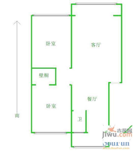 逸嘉园2室2厅1卫109㎡户型图