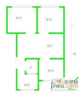 祥丰里2室2厅1卫76㎡户型图