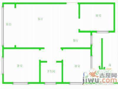 光明西里甲区2室1厅1卫75㎡户型图