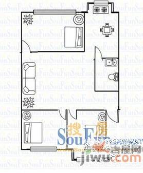 惠安楼2室1厅1卫76㎡户型图