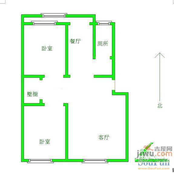 税钢小区2室1厅1卫户型图