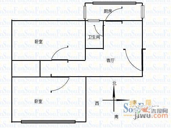 税钢小区2室1厅1卫户型图