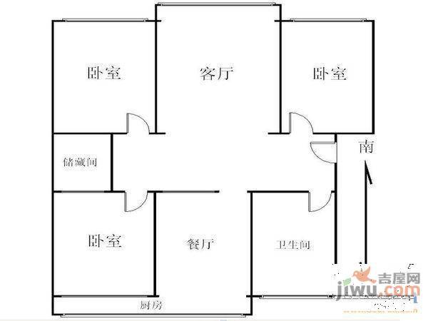 48号小区1室1厅1卫36㎡户型图