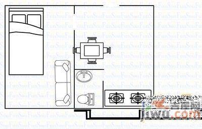 48号小区1室1厅1卫36㎡户型图