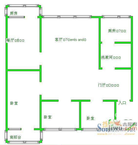 丰润城西小区2室2厅1卫户型图