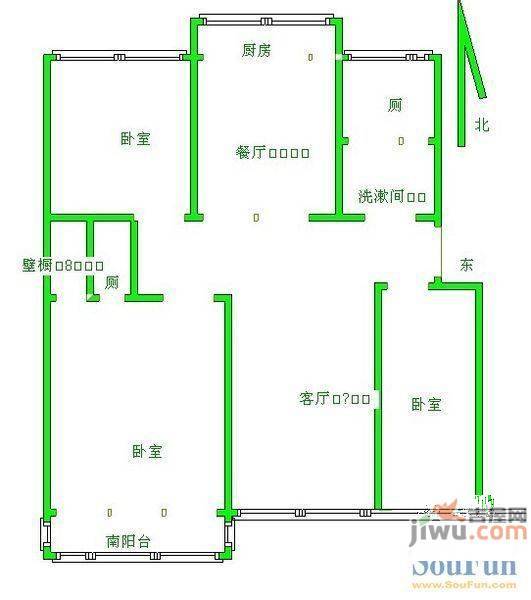 丰润城西小区2室2厅1卫户型图