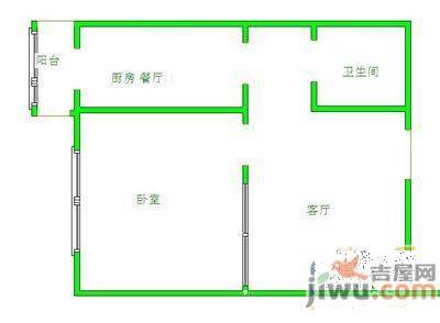 部东里2室1厅1卫59㎡户型图