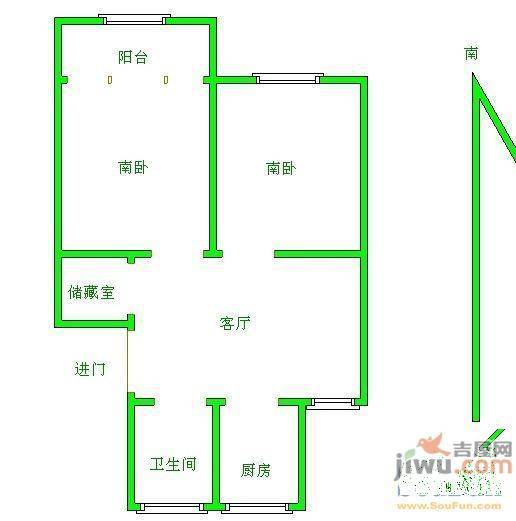 13小区3室2厅1卫90㎡户型图