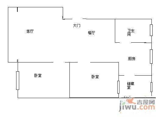 13小区3室2厅1卫90㎡户型图