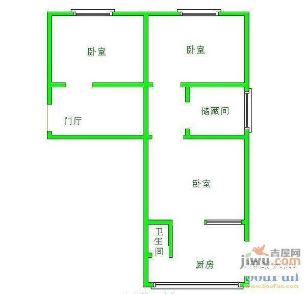 4号小区1室1厅1卫户型图