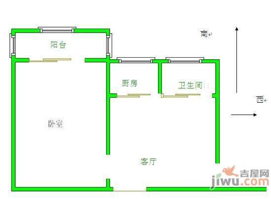 4号小区1室1厅1卫户型图