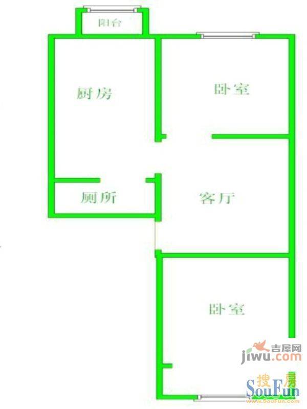 吉庆里3室1厅1卫86㎡户型图