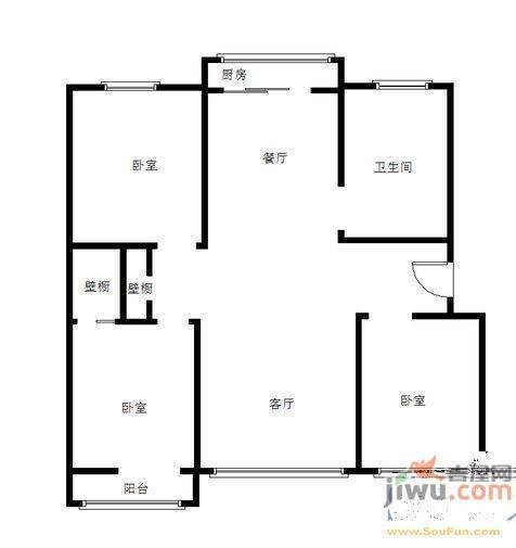 祥瑞里3室2厅1卫户型图