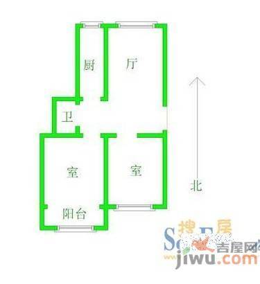 双新里2室1厅1卫户型图