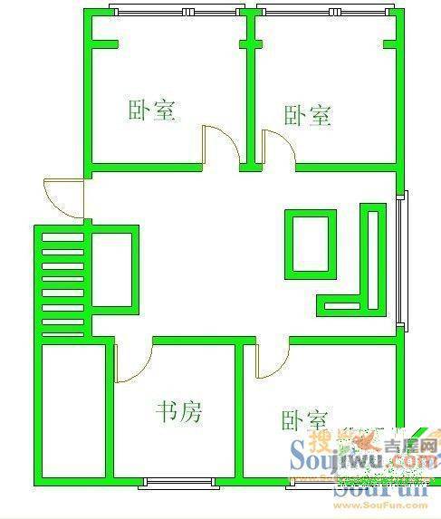 三益楼3室1厅1卫58㎡户型图