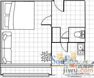 三益楼3室1厅1卫58㎡户型图