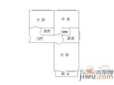 三益楼3室1厅1卫58㎡户型图