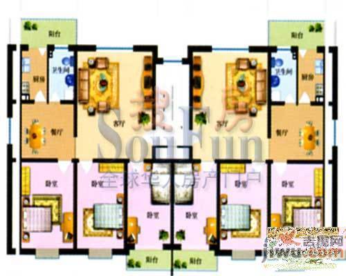 华裕小区一期2室1厅1卫66.4㎡户型图