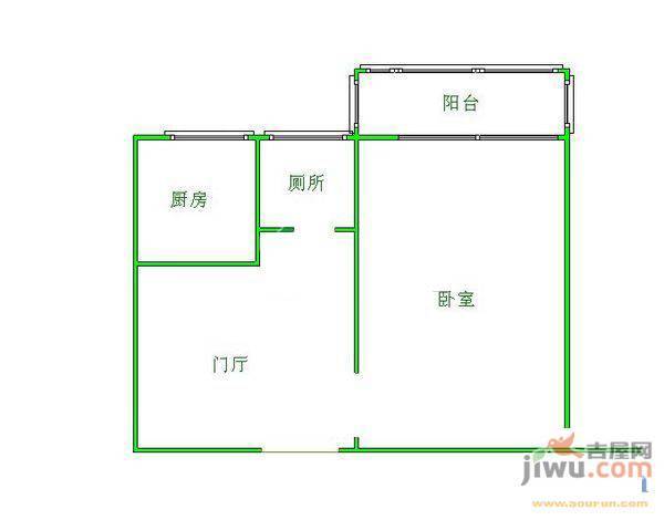 友谊里1室1厅1卫42㎡户型图