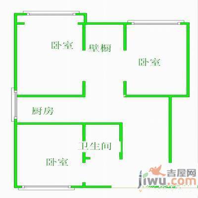 友谊里1室1厅1卫42㎡户型图