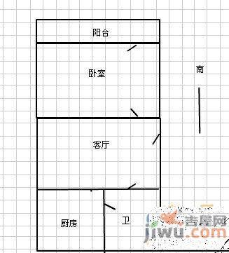 友谊里1室1厅1卫42㎡户型图