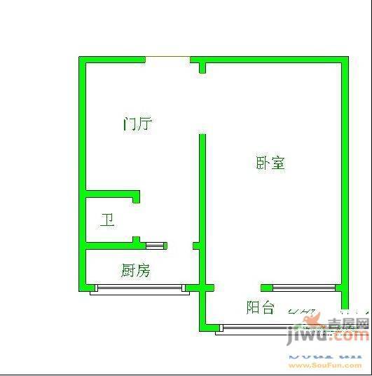 友谊里1室1厅1卫42㎡户型图