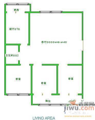 林苑小区3室2厅1卫115㎡户型图