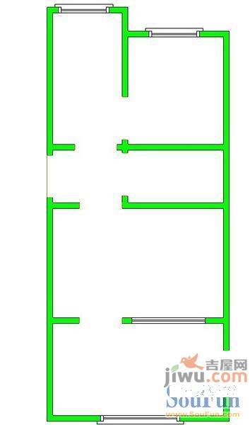 3号小区2室1厅1卫46㎡户型图