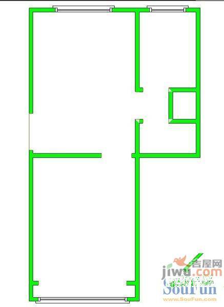 3号小区2室1厅1卫46㎡户型图