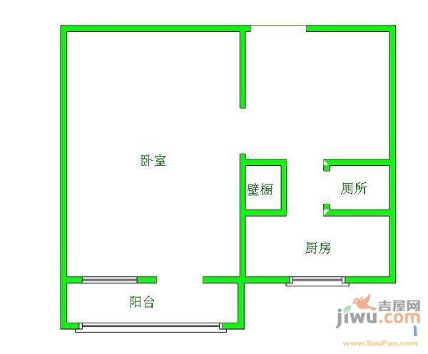 3号小区2室1厅1卫46㎡户型图