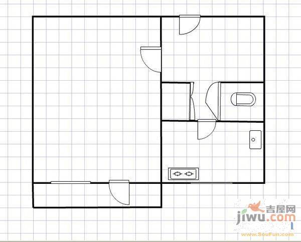 3号小区2室1厅1卫46㎡户型图