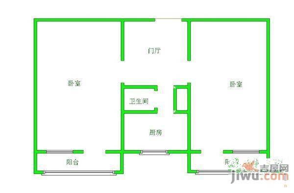 3号小区2室1厅1卫46㎡户型图