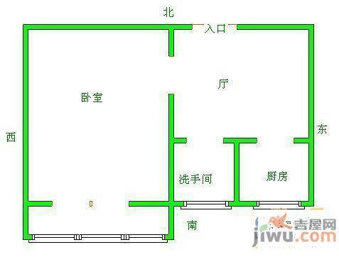 1小区0室2厅1卫户型图