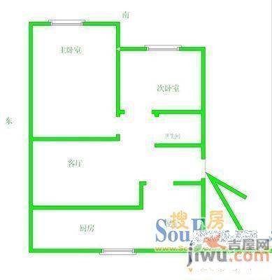 翔云里小区2室1厅1卫76㎡户型图