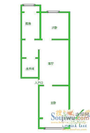 翔云里小区2室1厅1卫76㎡户型图