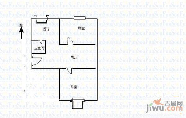 翔云里小区2室1厅1卫76㎡户型图