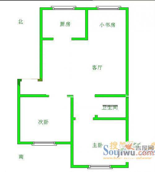 瑞祥楼3室2厅1卫120㎡户型图