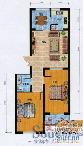 丽水馨苑2室2厅1卫97.9㎡户型图