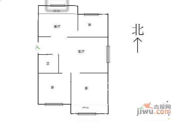 新兴小区3室2厅1卫户型图