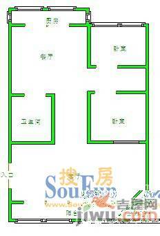 阳光家园1室2厅2卫户型图