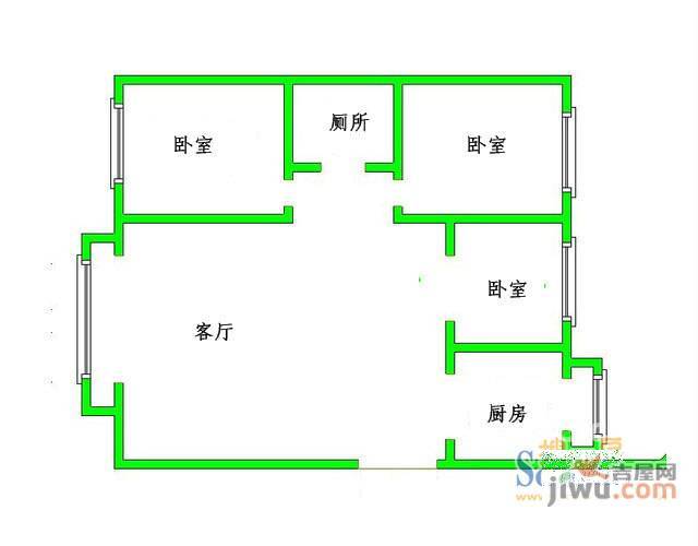 锦绣家园2室2厅1卫97㎡户型图