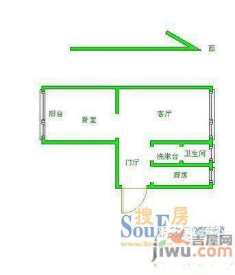 贾庵子新村2室1厅1卫户型图