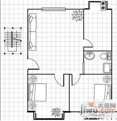 贾庵子新村2室1厅1卫户型图