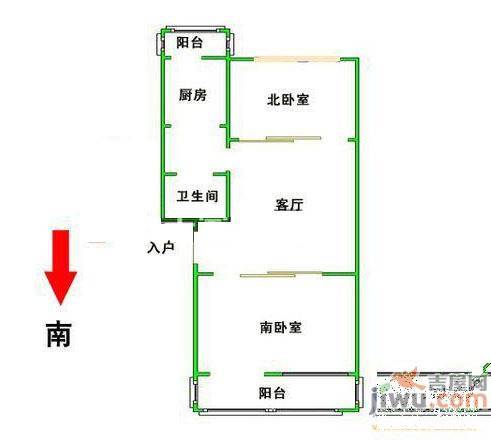 新河西楼2室2厅1卫71㎡户型图