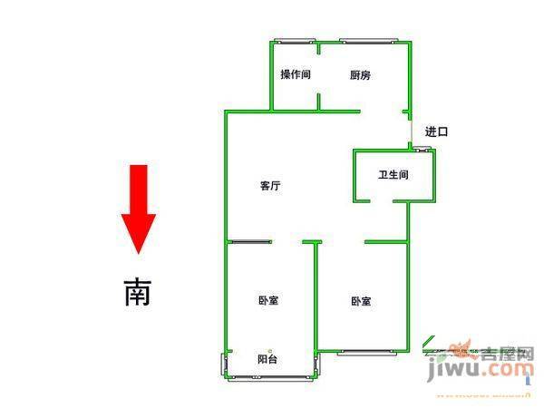 新河西楼2室2厅1卫71㎡户型图