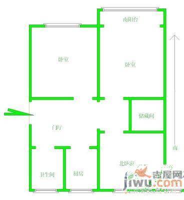 新河西楼2室2厅1卫71㎡户型图