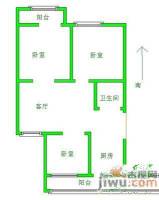 宏兴花苑3室1厅1卫87㎡户型图