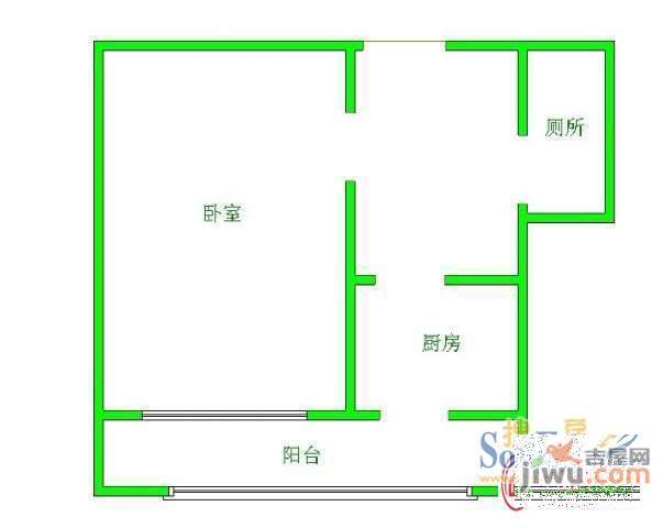 水机楼2室1厅1卫户型图